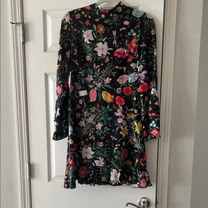 Floral Long Sleeve Dress in Black